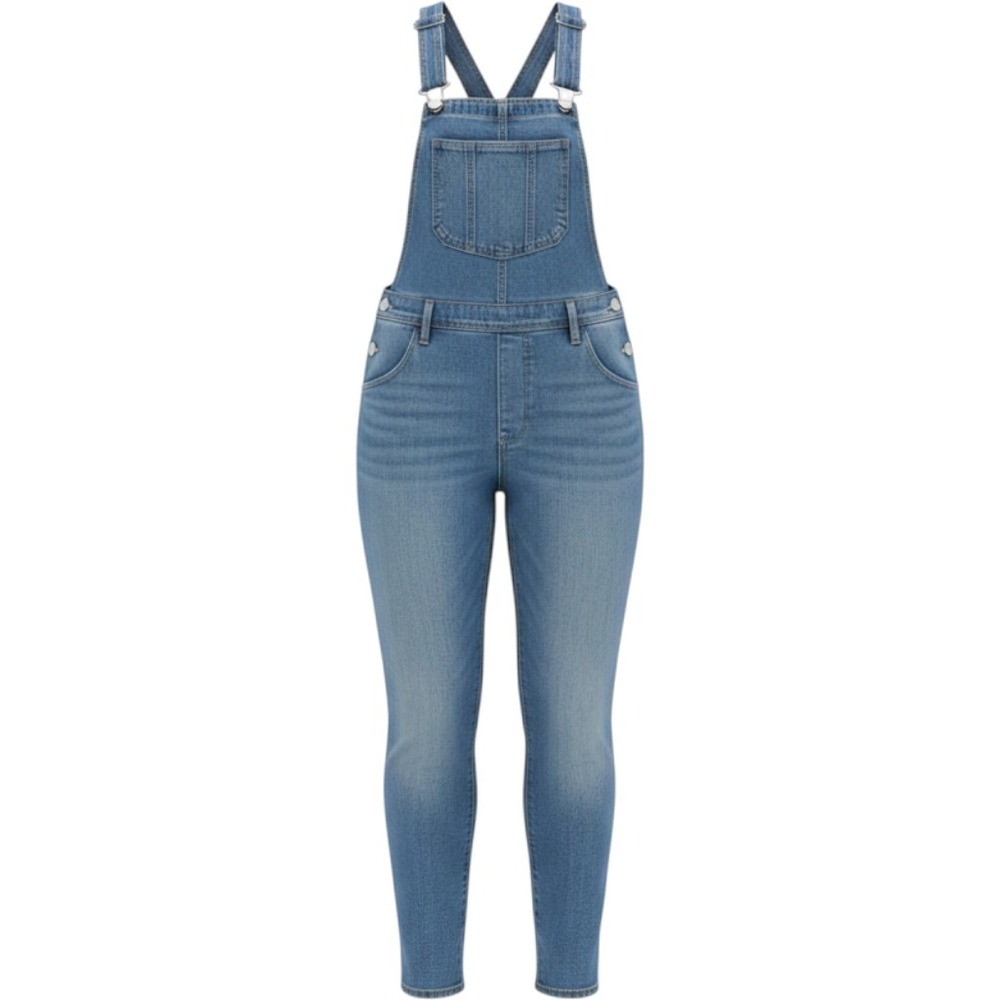Levis Womens Denim Overalls Light Wash Straight Leg 38485-0000 Size 26